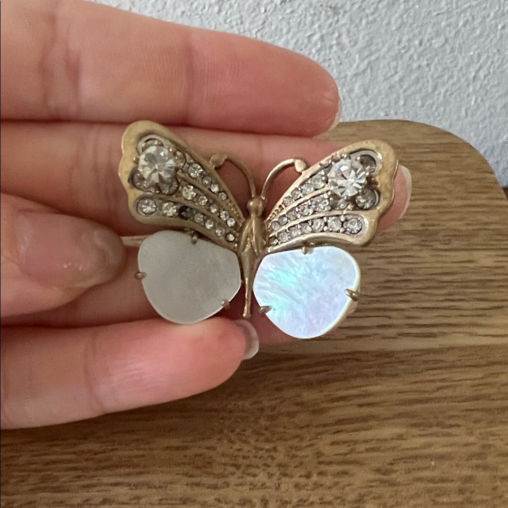 Vintage Juicy Couture Gold Butterfly Ring Gemstones - Picture 7 of 10